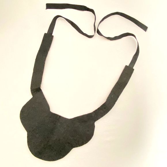 Egyptian Revival Style Beaded Collar Marquise Discs Cylinders Silver Tone Black - Picture 9 of 14